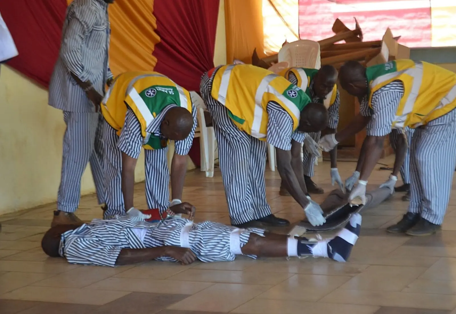 St John Ambulance Kenya participants demonstrating practical first aid skills