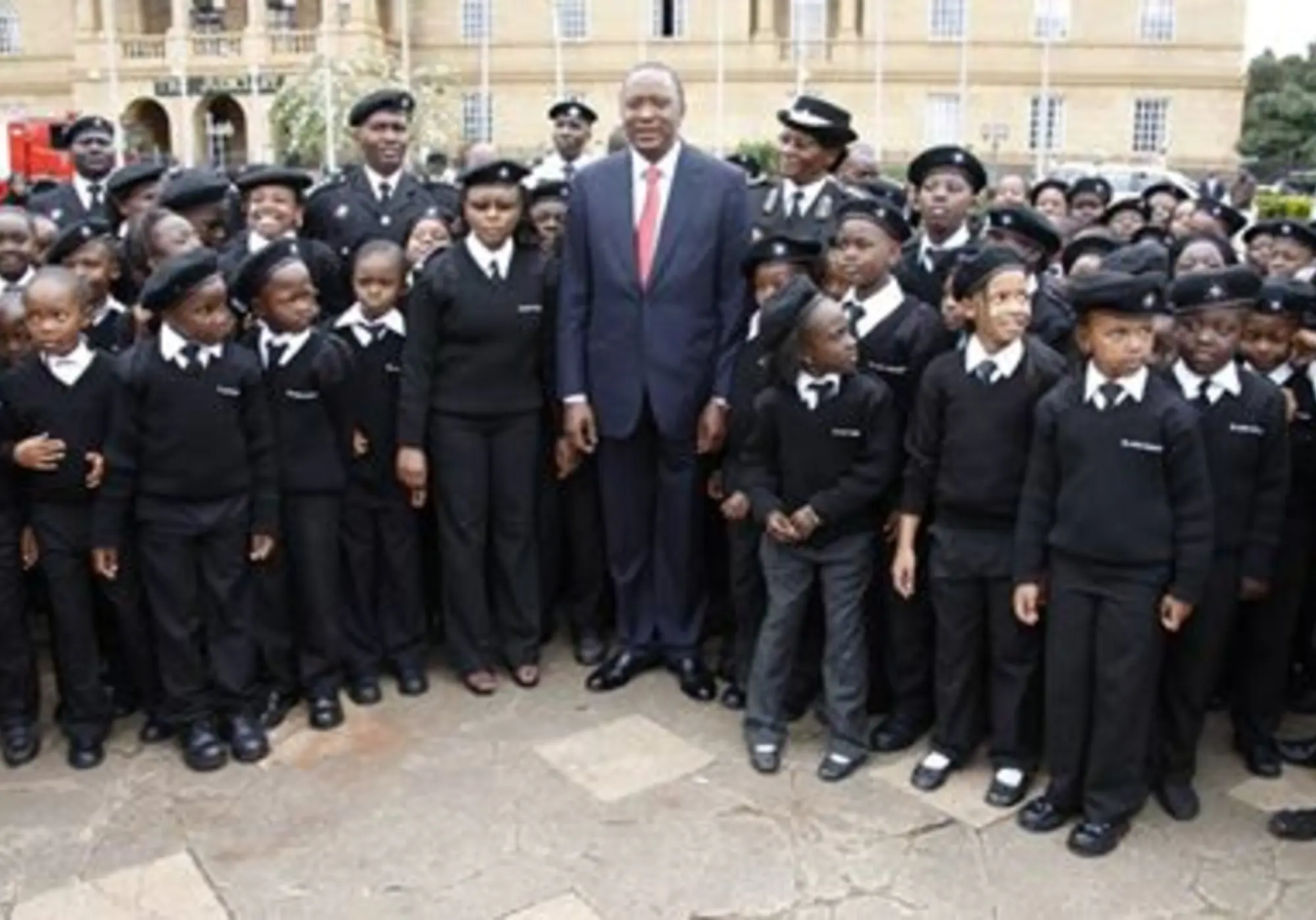St John Ambulance Kenya Brigade members in formation
